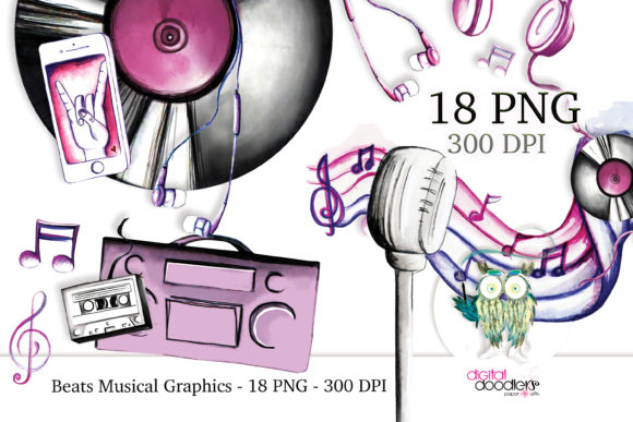 Beats Musical Watercolor Graphics Review for Digital Sellers