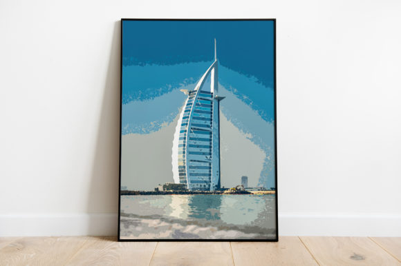 Dubai Architecture Building Watercolor: A Versatile Illustration for Modern Branding