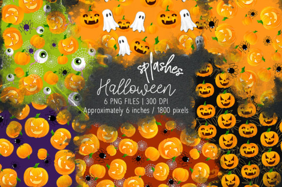 Halloween Watercolor Splashes 06: A Festive Graphic Design Asset for Crafters