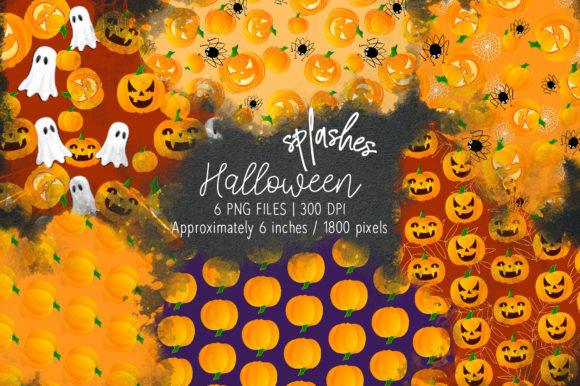 Halloween Watercolor Splashes 07: A Versatile Illustration for Digital Sellers