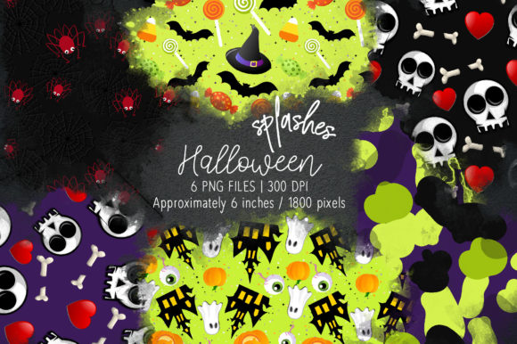 Halloween Watercolor Splashes 10: A Versatile Illustration for Creative Branding