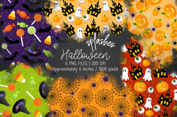 Halloween Watercolor Splashes 13: A Versatile Illustration for Seasonal Branding