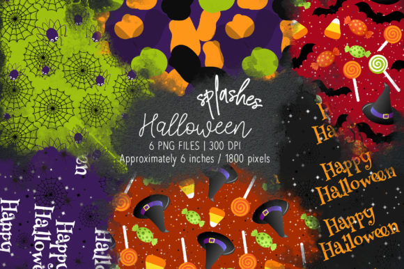 Halloween Watercolor Splashes 18: A Practical Illustration for Digital Sellers