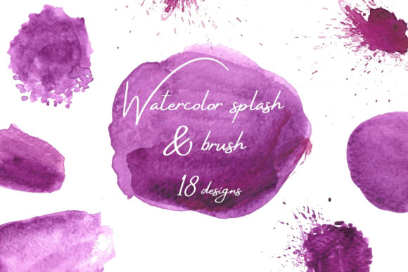 Purple Watercolor Splash Clipart: A Versatile Illustration for Small Business Branding