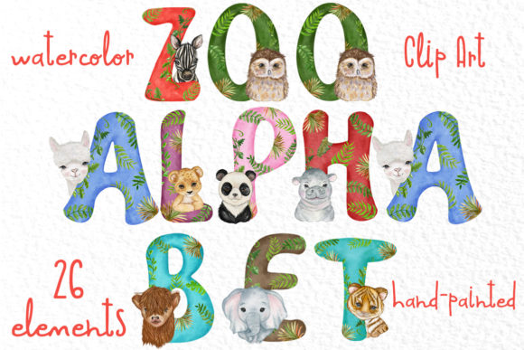 Watercolor Animal Alphabet Clipart: A Versatile Illustration for Creative Sellers