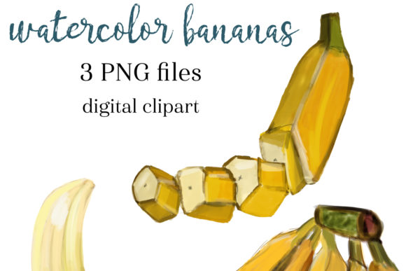 Watercolor Banana Clipart: A Fresh Illustration for Local Business Branding