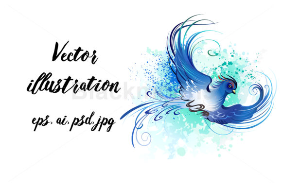 Watercolor Blue Bird Illustrations for Real Crafting Projects