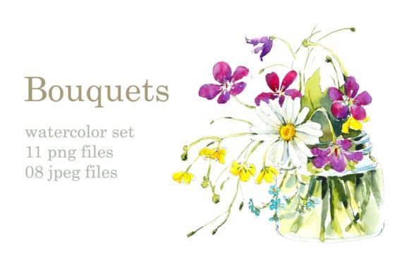 Watercolor Bouquet: A Versatile Illustration for Digital Sellers