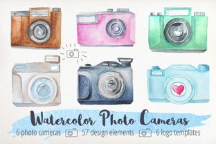 Watercolor Cameras Clip Art: A Versatile Illustration for Creative Sellers