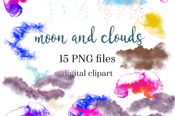 Watercolor Cloud Clipart for Editorial and Web Design Projects