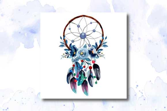 Watercolor Dream Catcher with Floral 1: A Versatile Illustration for Branding