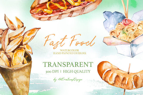 Watercolor Fast Food Design Set Review: Real Project Use