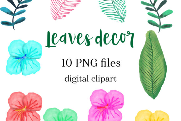 Watercolor Greenery Clipart for Local Business Branding and Illustrations