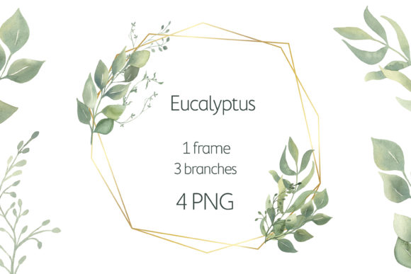 Watercolor Greenery Frame Clipart for Modern Branding and Marketing
