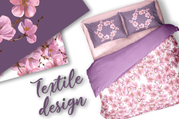 Watercolor Set Sakura Floral Pattern: A Versatile Illustration for Creative Projects