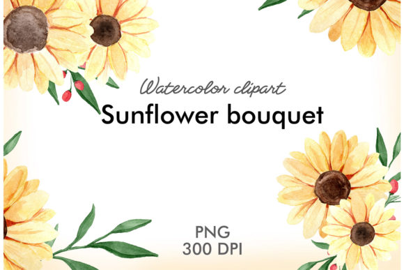 Watercolor Sunflower Bouquet with Branch: A Designer’s Perspective
