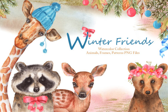 Winter Friends Watercolor Collection: A Cozy Illustration Set for Handmade Creators